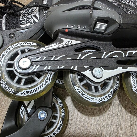 Bladerunner Phoenix Adjustable Inline Skates Youth Size 1–4 Black Gray Used No B - Picture 7 of 11